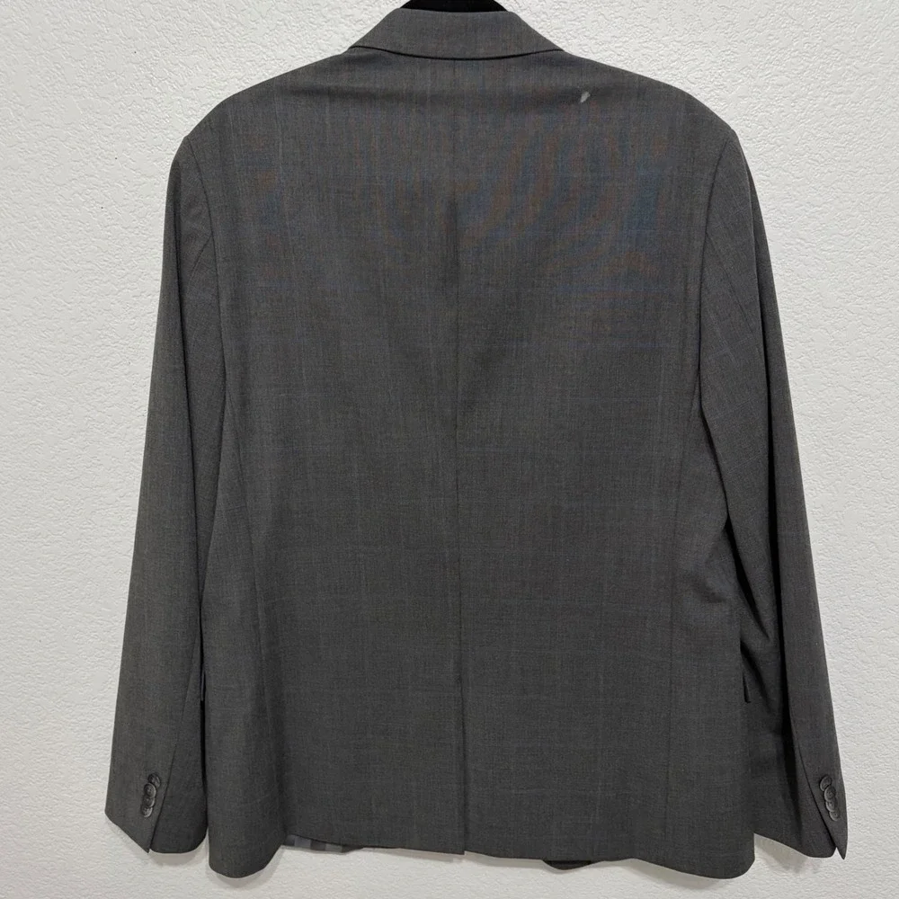 Ben‎ Sherman Mens Grey Plaid Two Button Blazer Suit Jacket 42R